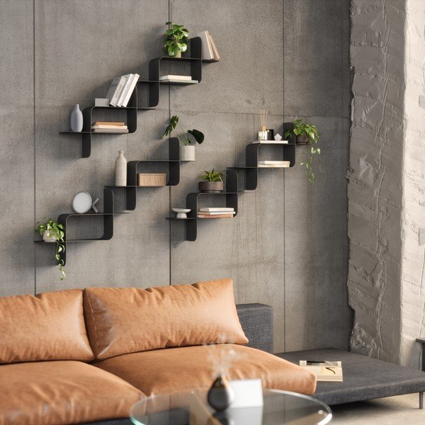 Wielopoziomowe stalowe półki zestaw 2 szt. w kolorze matowej czerni 62 cm Montage – Umbra-image-3