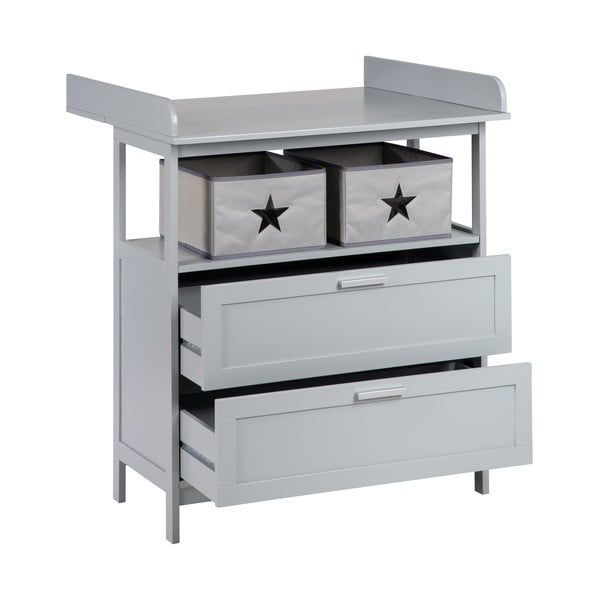 Szara komoda dziecięca z przewijakiem 87x100x75 cm Hamburg – Roba-image-2