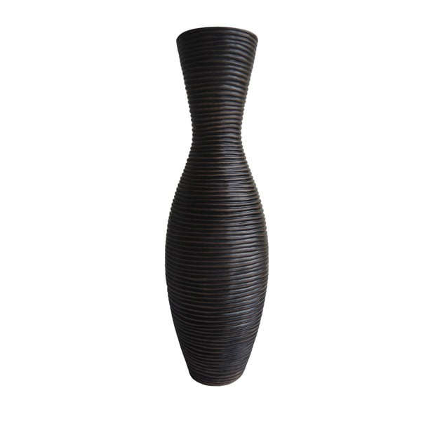 Ciemnobrązowy wazon Stripes, 57 cm
