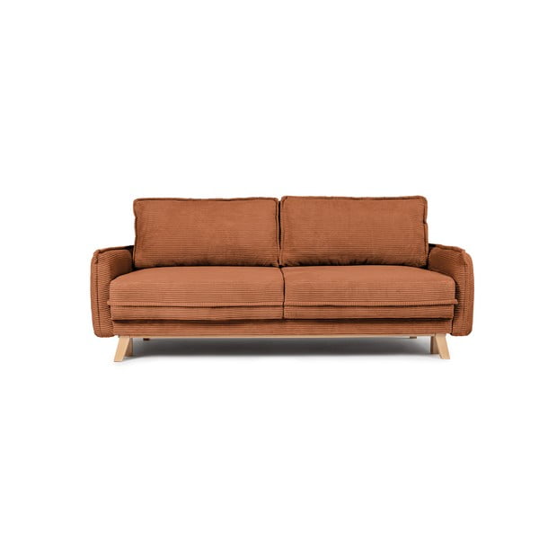 Pomarańczowa sztruksowa rozkładana sofa 218 cm Tori – Bonami Selection