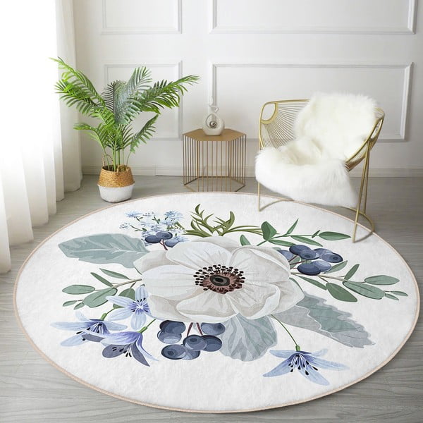 Okrągły dywan odpowiedni do prania i robotów sprzątających ø 80 cm Comfort – Mila Home-image-1