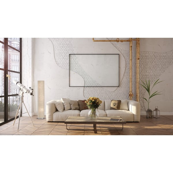 Beżowa lampa stojąca z tekstylnym kloszem (wysokość 110 cm) Thor – Fischer & Honsel-image-2