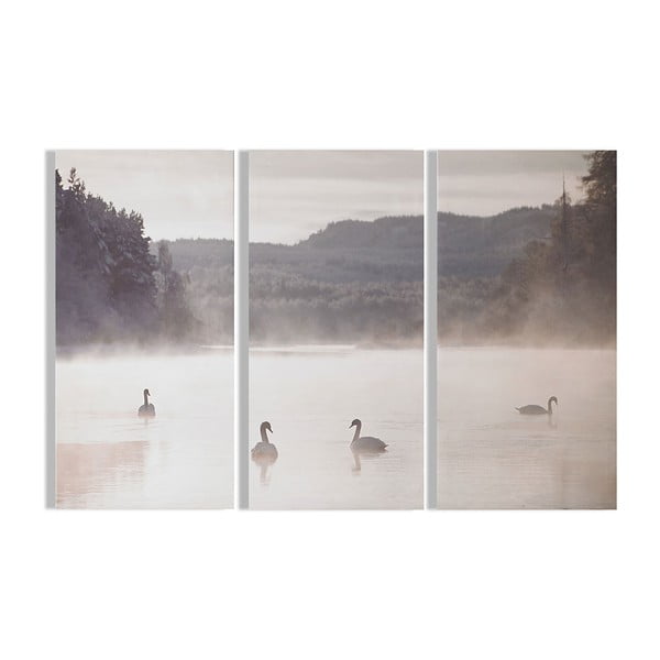 Komplet 3 obrazów Graham & Brown Swan Lakeside, 30x60 cm