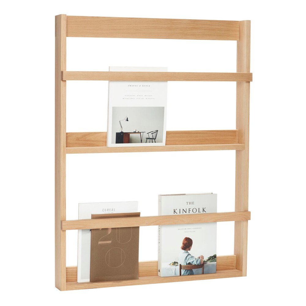 Wielopoziomowa/na zdjęcia półka z litego drewna dębowego w naturalnym kolorze 74 cm Display – Hübsch