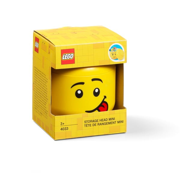 Żółte pudełko w kształcie głowy LEGO® silly, 10,5x10,6x12 cm-image-4