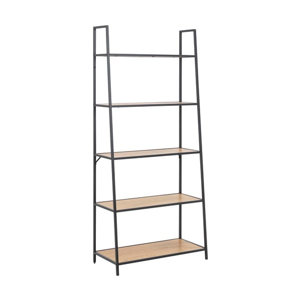 Czarno-naturalny regał w dekorze dębu 77x175 cm Seaford – Actona-image-2