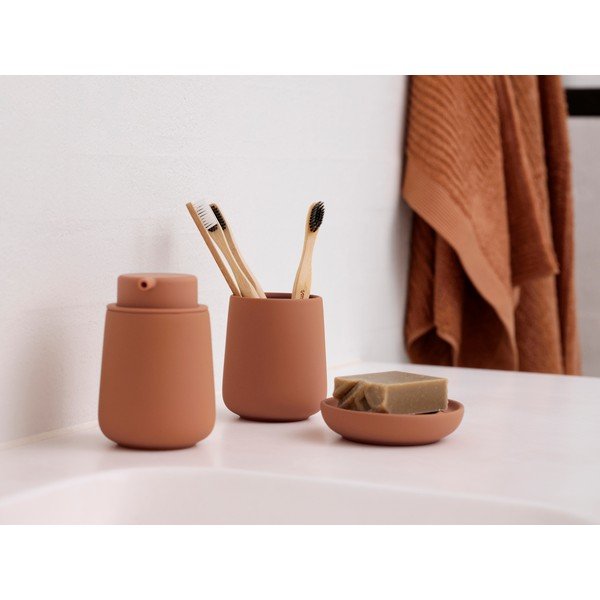 Pomarańczowy kamionkowy kubek na szczoteczki do zębów Nova One – Zone-image-2