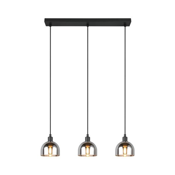 Lampa wisząca w czarno-srebrnym kolorze ze szklanym kloszem Molly – Reality-image-1