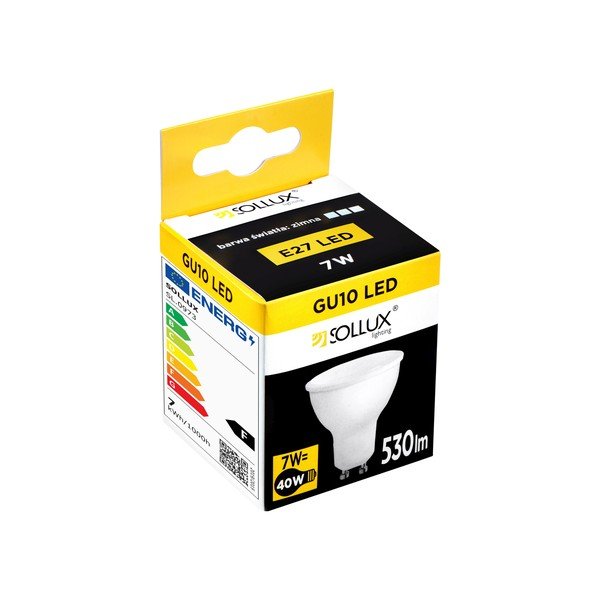 Żarówka LED z neutralnym światłem z gwintem GU10, 7 W – Sollux-image-1
