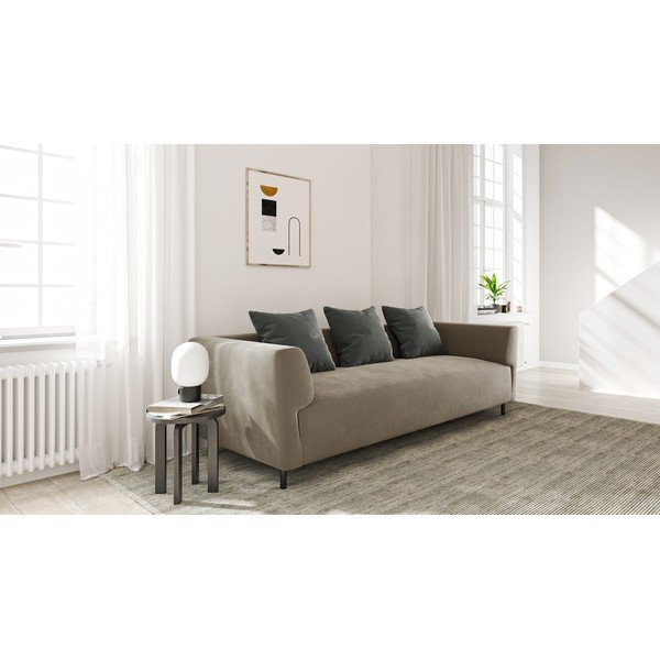 Beżowa aksamitna sofa Ghado Nosto-image-1
