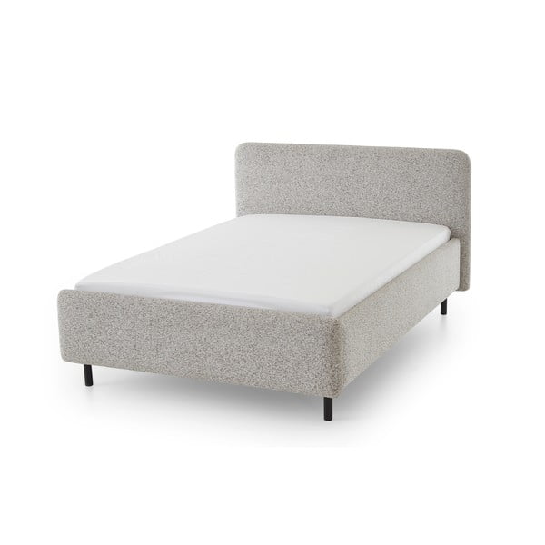Beżowe tapicerowane łóżko dwuosobowe ze schowkiem ze stelażem 180x200 cm Primo – Meise Möbel