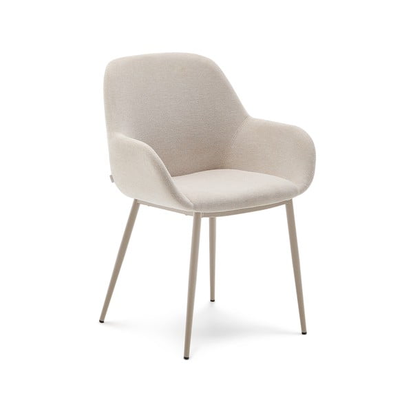 Kremowy tapicerowany fotel jadalniany Konna – Kave Home