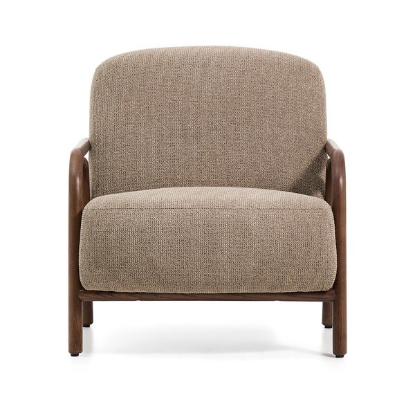 Szarobrązowy fotel z tkaniny szenilowej Sylo – Kave Home-image-2