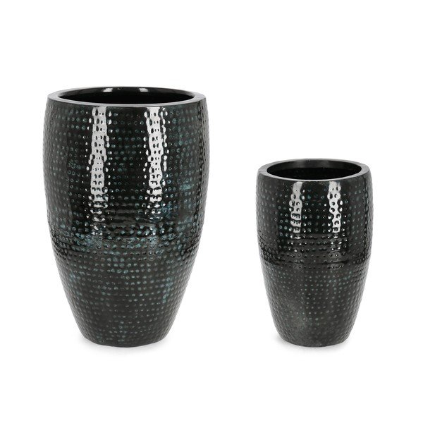 Metalowe/emaliowane ręcznie wykonane doniczki zestaw 2 szt. ø 45 cm Nirad – Bizzotto-image-2