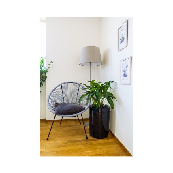 Czarna doniczka samonawadniająca Plastia Calimera B2, ø 50 cm-image-1