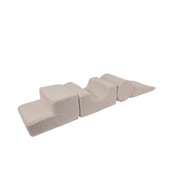 Szary tekstylny piankowy plac zabaw 4 szt. wysokość 30 cm 45x170 cm Montessori – Meowbaby-image-2