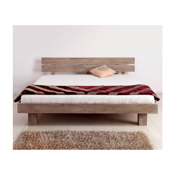 Łóżko dwuosobowe z palisandru Massive Home Riva II, 140x200 cm