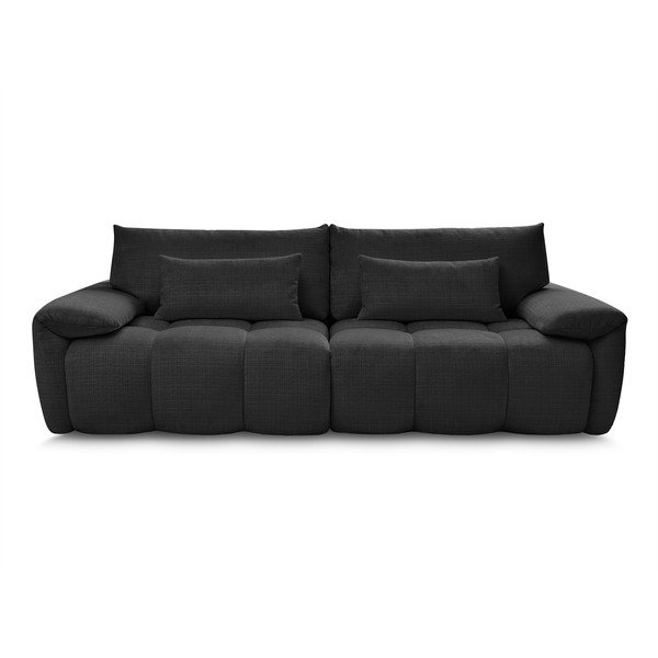 Czarna sofa z tkaniny szenilowej 264 cm Ivane – Bobochic Paris-image-1