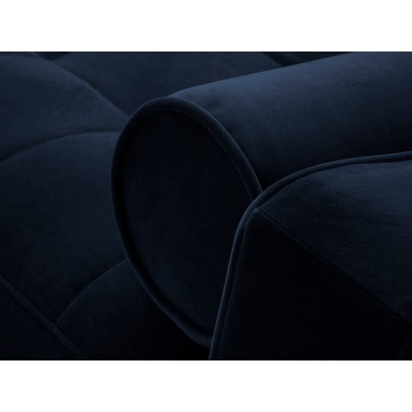 Niebieski aksamitny rozkładany narożnik Milo Casa Santo, prawostronny-image-1