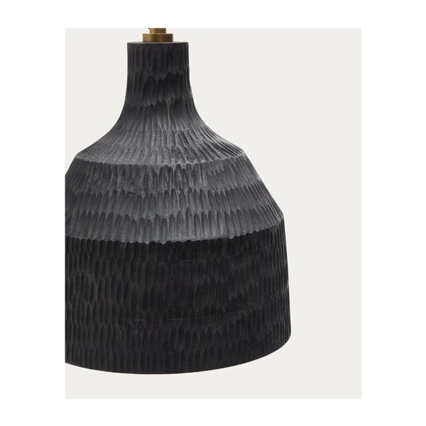 Czarna lampa wisząca z drewnianym kloszem ø 21 cm Amire – Kave Home-image-4