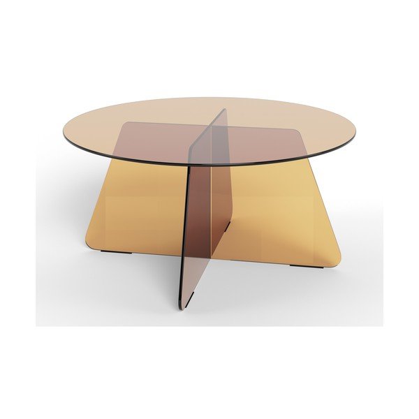 Brązowy szklany okrągły stolik ø 80 cm Samos – Actona