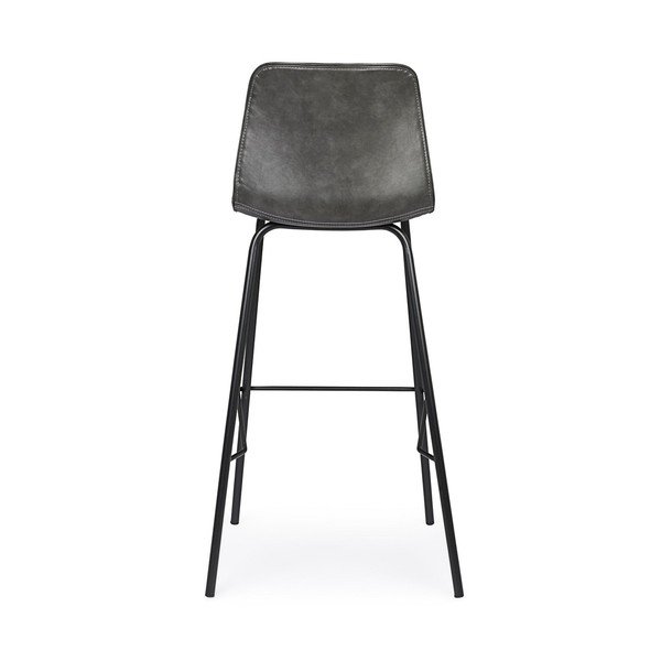 Ciemnoszary tapicerowany hoker (wysokość siedziska 75 cm) Kyra – Bizzotto-image-4