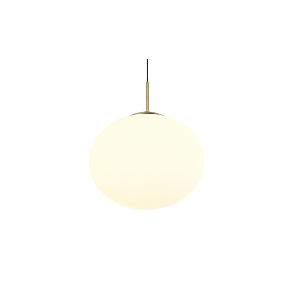 Lampa wisząca w biało-złotym kolorze ze szklanym kloszem ø 30 cm Fomento – Trio-image-3