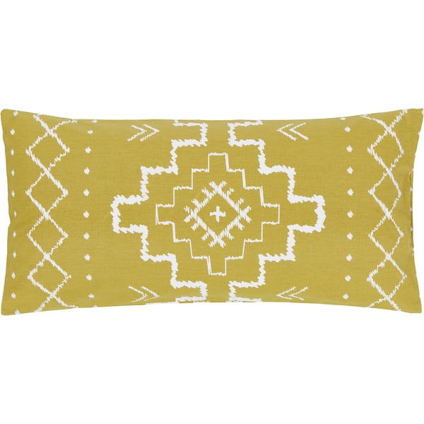 Żółta poszewka dekoracyjna na poduszkę z bawełny ranforce Westwing Collection, 40x80 cm