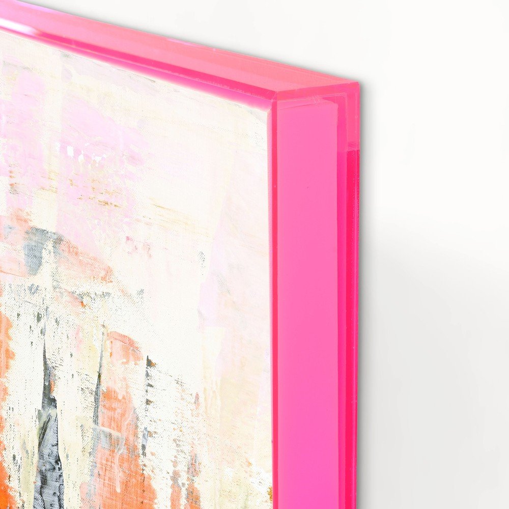 Obrazy drukowane z ręcznie malowanymi elementami na płótnie z ramą w zestawie  2 szt. 41,5x41,5 cm New Age Pink – Malerifabrikken (zdjęcie 3)