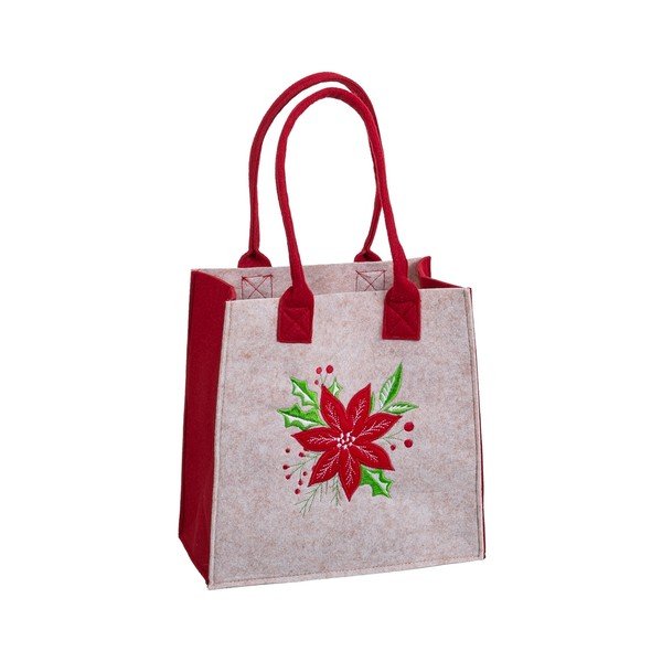 Torebka prezentowa ze świątecznym motywem 23x12 cm Poinsettia – Casa Selección