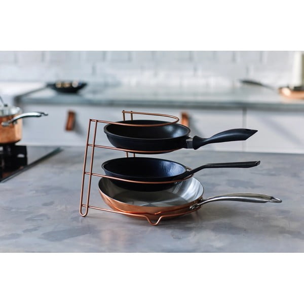 Stojak na patelnie w kolorze miedzi Metaltex-image-1