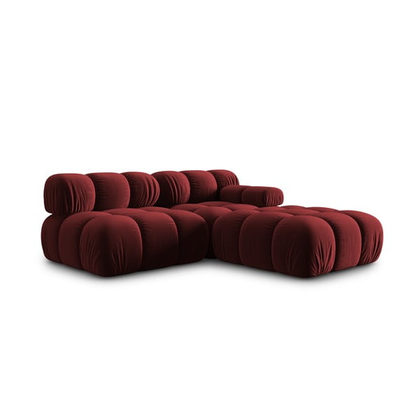 Czerwona aksamitna sofa 282 cm Bellis – Micadoni Home-image-4