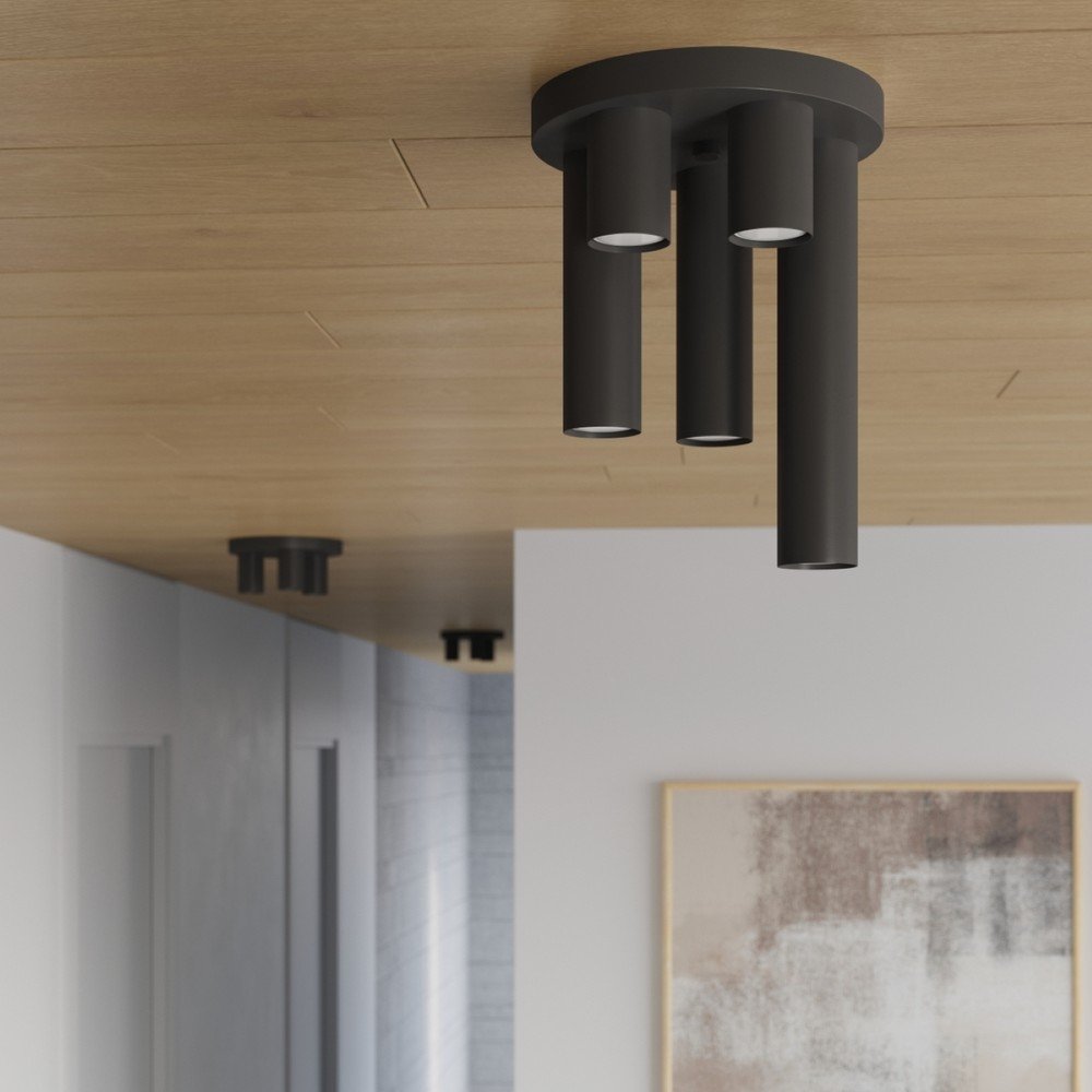 Czarna lampa sufitowa Castro – Sollux (zdjęcie 5)
