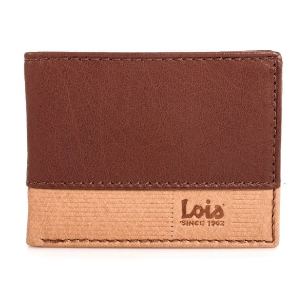 Skórzany portfel Lois Natural, 11x8 cm