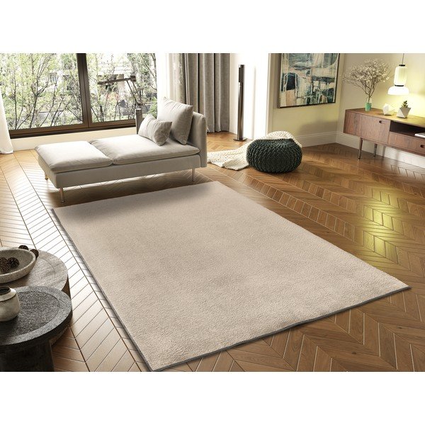 Beżowy dywan z mikrowłókna 120x170 cm Coraline Liso – Universal-image-1