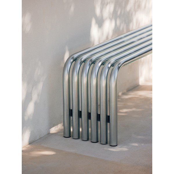 Metalowa ławka ogrodowa w kolorze srebra Nokk – noo.ma-image-3