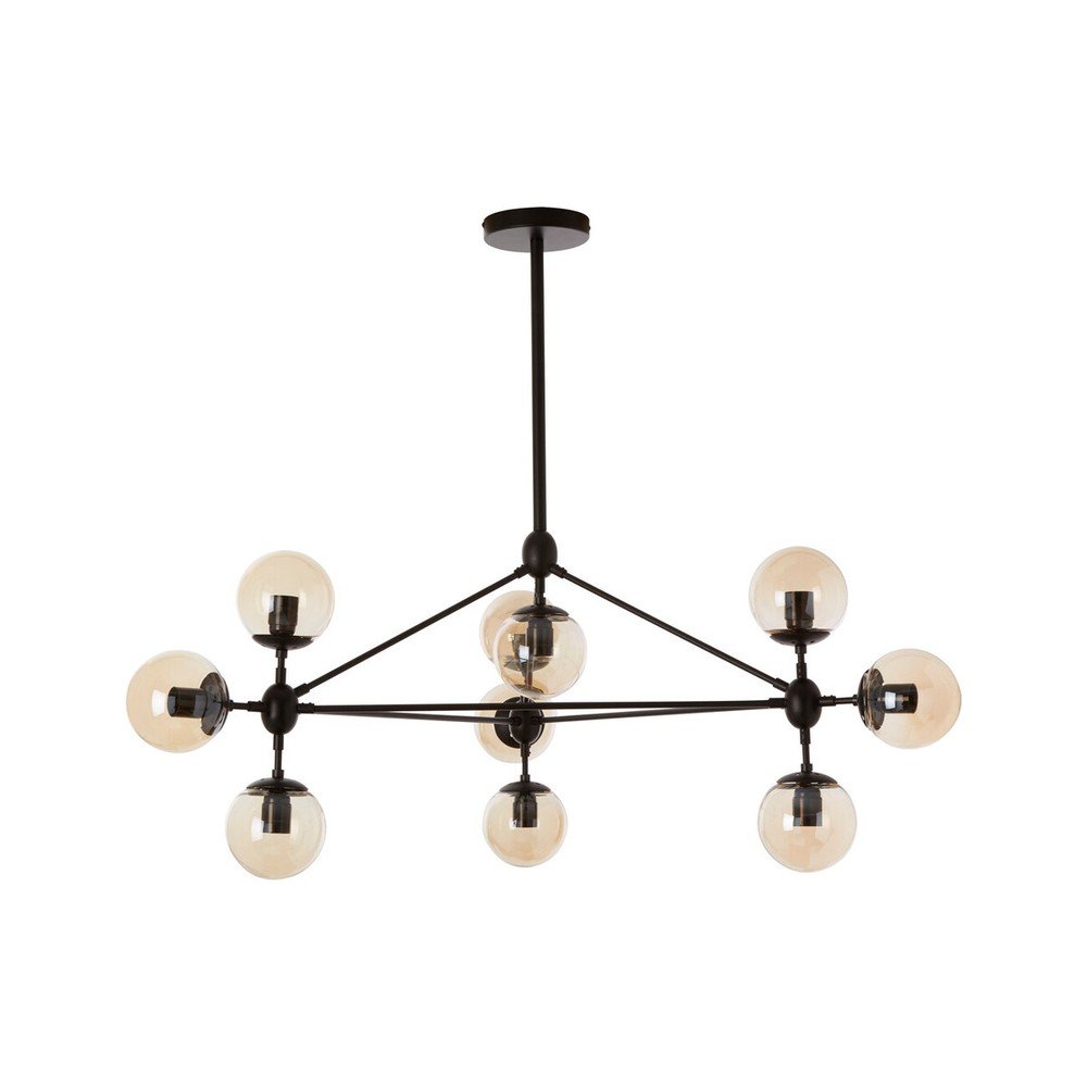 Czarna metalowa lampa wisząca ze szklanym kloszem Abira – Premier Housewares (zdjęcie 5)