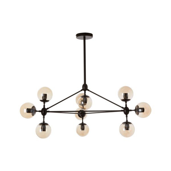 Czarna metalowa lampa wisząca ze szklanym kloszem Abira – Premier Housewares-image-2