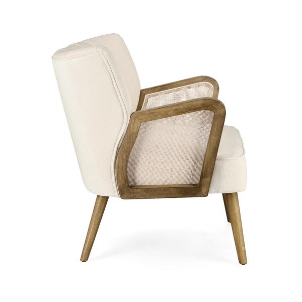 Beżowy aksamitny fotel Virna – Bizzotto-image-3