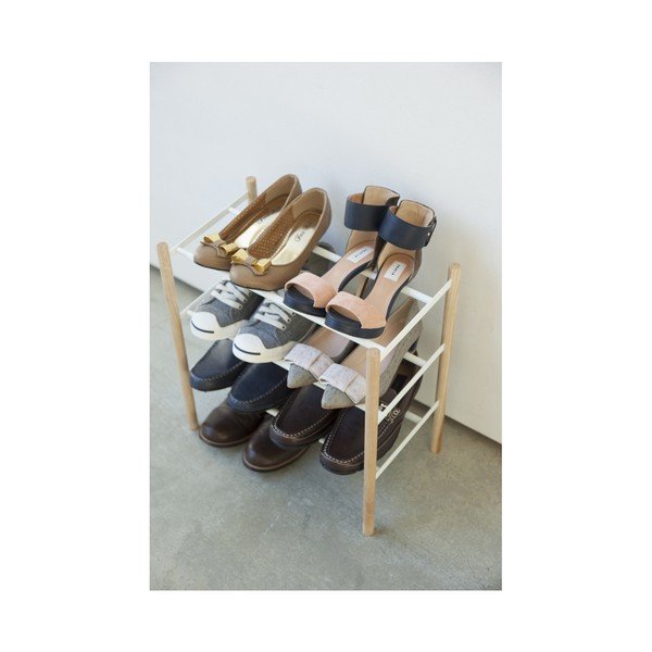 Biało-naturalny metalowy teleskopowy regał na buty – YAMAZAKI-image-2