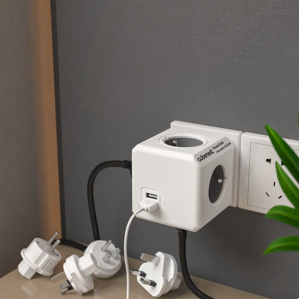 Rozgałęźnik do gniazdka 13 cm PowerCube ReWirable USB – Cubenest-image-1