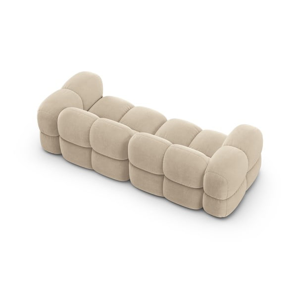 Beżowa aksamitna sofa 250 cm Loretto – Cosmopolitan Design-image-4