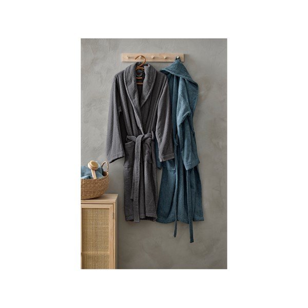 Szary szlafrok z bawełny organicznej rozmiar L/XL − Södahl-image-2