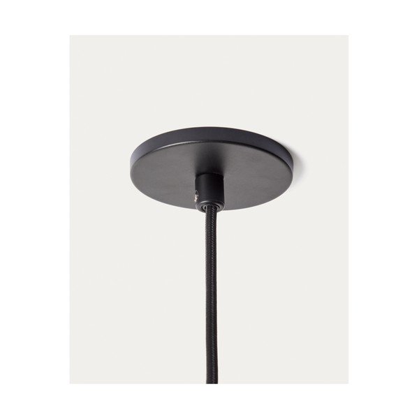 Biała/czarna metalowa lampa wisząca ze szklanym kloszem ø 26 cm Idela – Kave Home-image-4