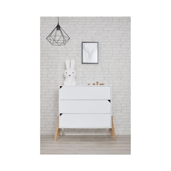 Biała komoda z 3 szufladami BELLAMY Lotta-image-4