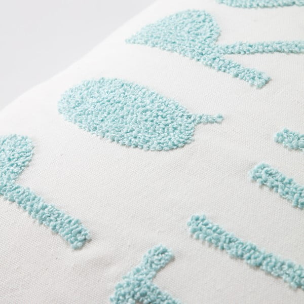 Niebiesko-biała bawełniana poszewka na poduszkę dziecięcą Kave Home Keila, 45x45 cm-image-1