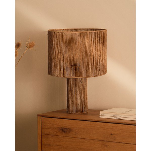 Lampa stołowa w naturalnym kolorze z kloszem z juty (wysokość 54 cm) Pontos – Kave Home-image-1