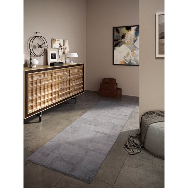 Szary wełniany chodnik tkany ręcznie 80x250 cm Alexis – Villeroy&Boch-image-1