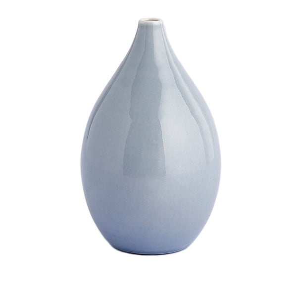 Szaroniebieski wazon ręcznie robiony Anne Black Drop, wys. 11 cm