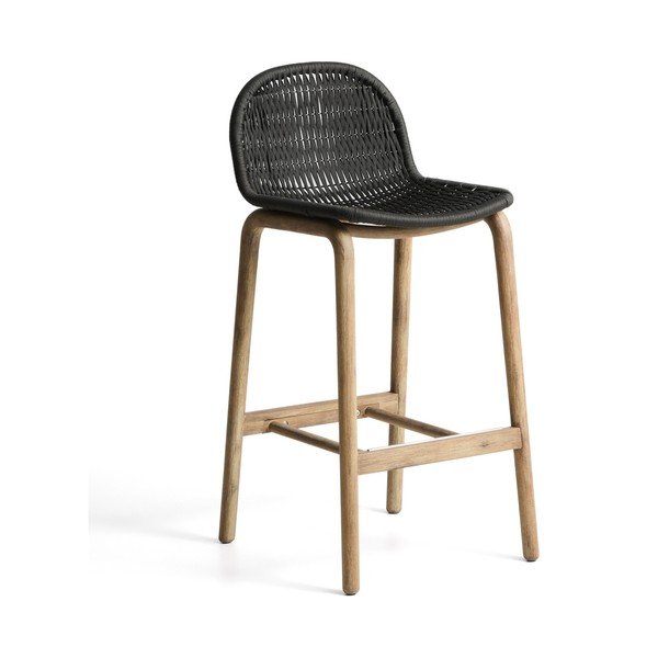 Ciemnoszary drewniany hoker ogrodowy Alipa – Kave Home